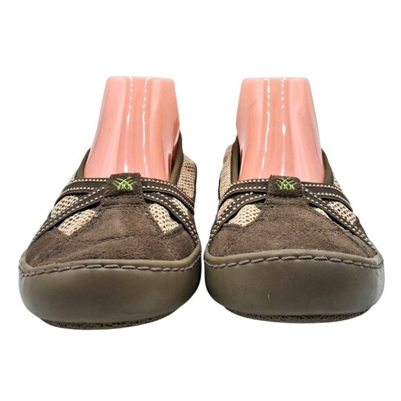 Terrasoles Echo Shoes Womans Size 9 Crossband Slip On Loafer Browns - Picture 4 of 9